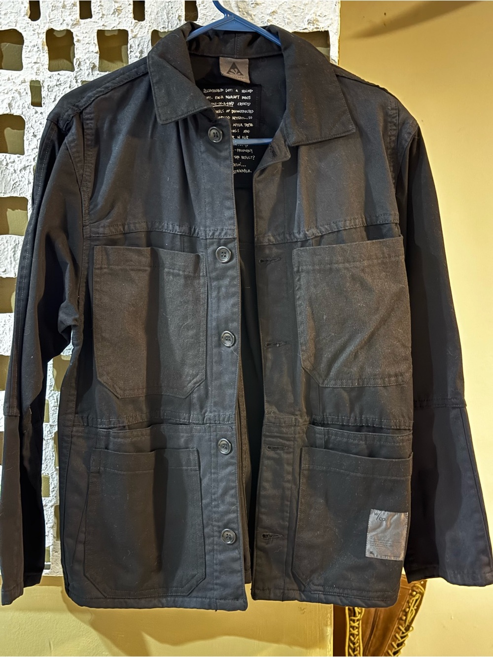 Men's Black Military Field Jacket by Unknown Brand